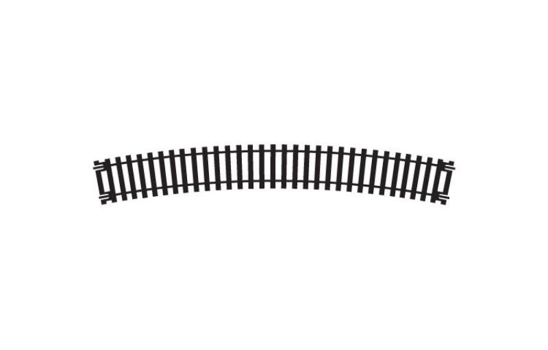 Hornby 4th radius curve track for model railways, designed for smooth, realistic train layouts at 1/76 scale.