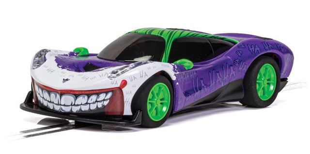 1/32 scale Slot Car featuring the Joker with vibrant colors, advanced tech, and working lights for thrilling races.