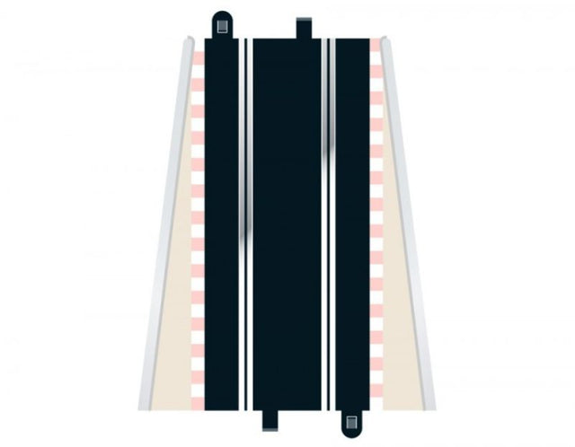 Two Scalextric 350mm standard straight tracks for easy slot car circuit building and racing excitement.