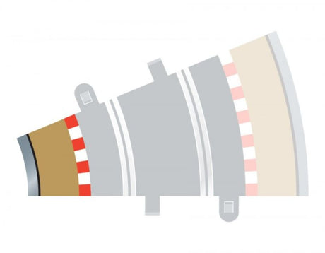 Slot Car R2 Borders Outer 4 for Scalextric, enhances track with smooth 22.5-degree curves for thrilling races.