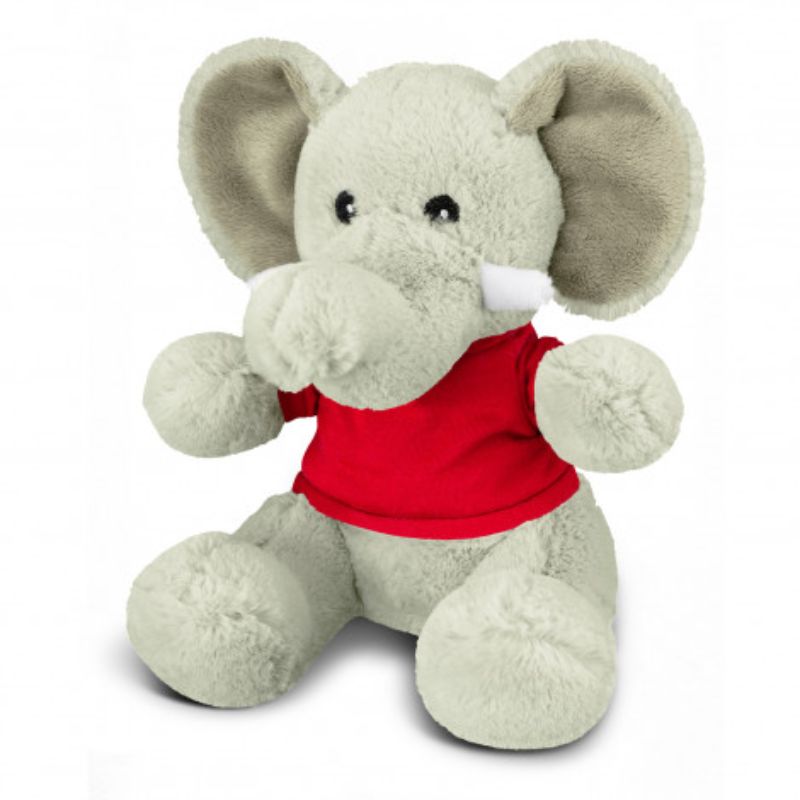 Plush Toy - Elephant Grey/Red (Set of 3)