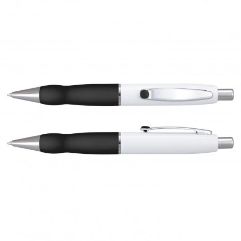 Pen - Turbo Barrel - White/Black (Set of 24)