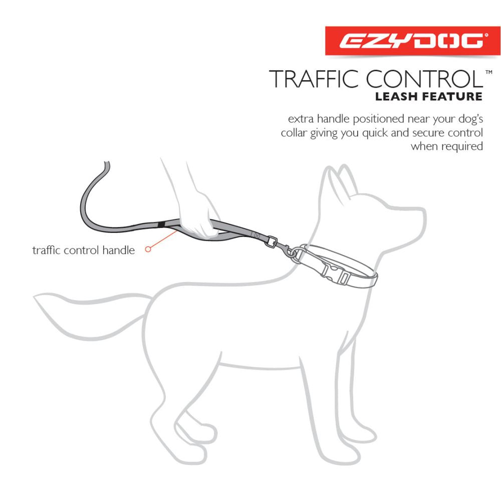 Dog Lead - Ezy Dog Zero Shock Leash - 120cm - Blue