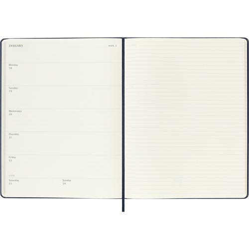 Moleskine Diary 12 Month Weekly + Notes HC XL Sapphire Blue 2027