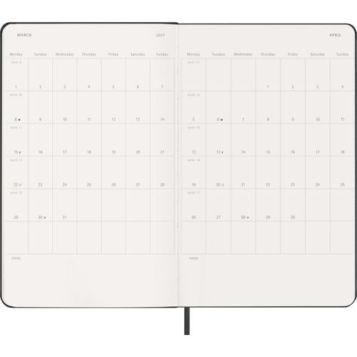 Moleskine Diary 12 Month Weekly Vertical HC Large Black 2027