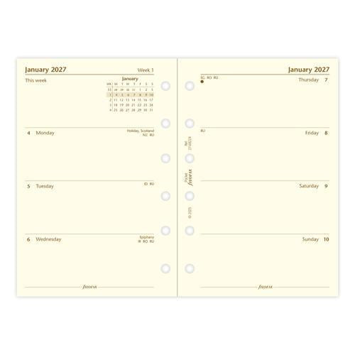 Filofax Refill Classic Week To View Pocket Cotton Cream 2027