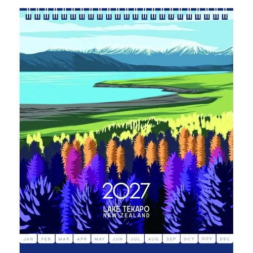 Collins Desk Calendar NZ Bays 2027
