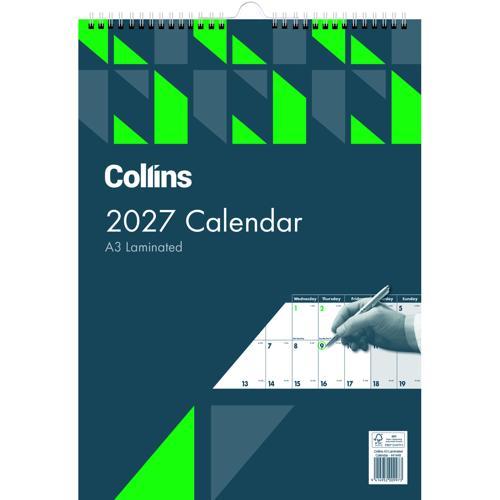 Collins Calendar A3 Month To View Laminated Wiro 2027