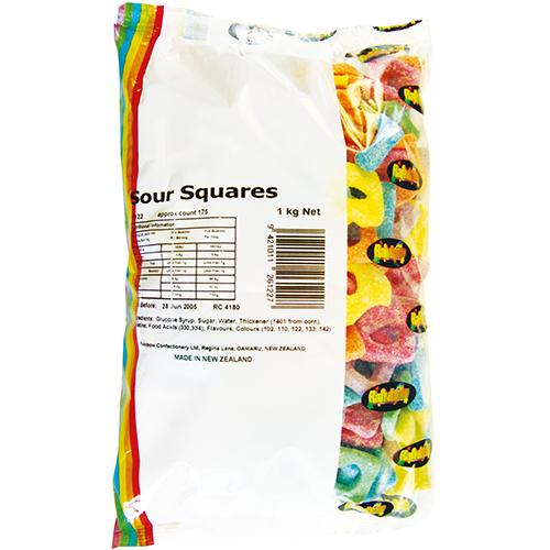 Rainbow Sour Squares 1kg