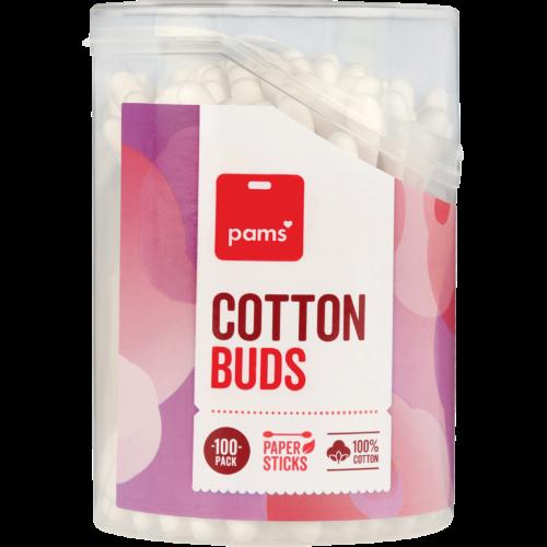 Pams Cotton Buds With Paper Sticks 100pk