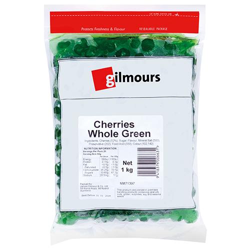Gilmours Whole Green Cherries 1kg