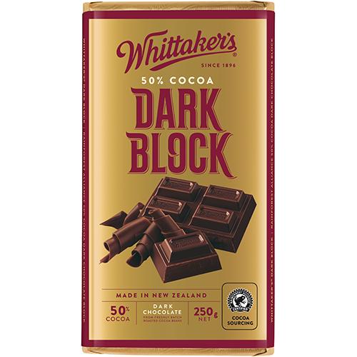 Whittaker's Dark Block 50% Cocoa Dark Chocolate Block 250g