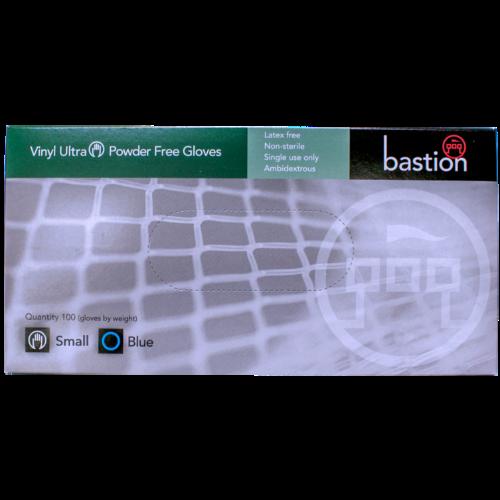 Bastion Vinyl Ultra Blue Powder Free Small Gloves 100pk