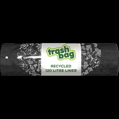 Trash Bag 120L Recycled Bin Liner 50pk