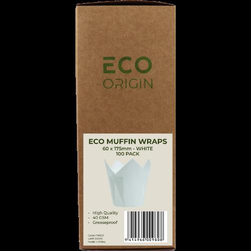 GoBake White Eco Muffin Wraps 60X175MM 100pk