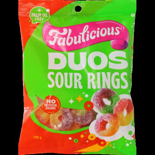 Fabulicious Sour Gummy Rings Duos 180g