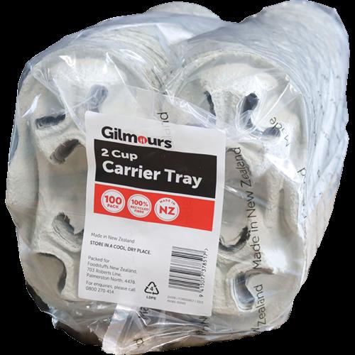 Gilmours 2cup Carrier Tray Cup Carrier 100pk