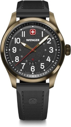 Watch - WENGER Terragraph 43mm Bronze Case Black Dial/Silicon Strap