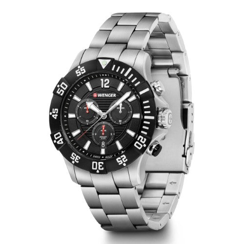 Watch - WENGER Seaforce Chrono 43mm Black Dial SS Bracelet