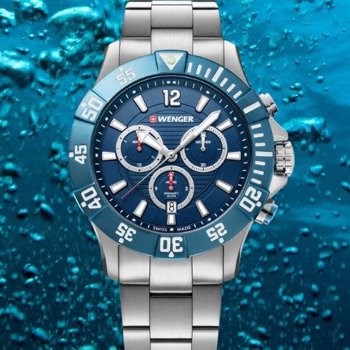 Watch - WENGER Seaforce Chrono 43mm Blue Dial SS Bracelet