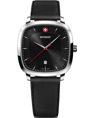 Watch - WENGER Vintage Classic 37mm Black Dial & Smartcycle Strap