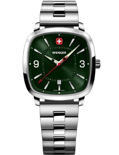 Watch - WENGER Vintage Sport 37mm Green Dial SS Bracelet