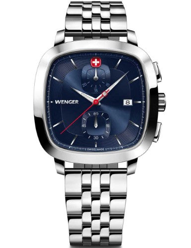 Watch - WENGER Vintage Classic Chrono 39.5mm Blue Dial SS Bracelet