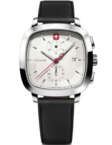 Watch - WENGER Vintage Classic Chrono 39.5mm White Dial Black Strap