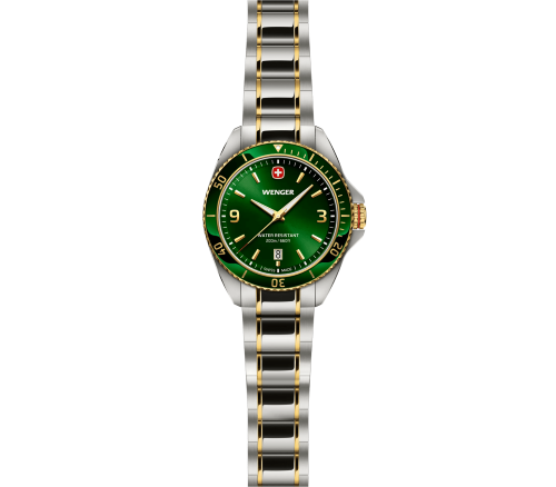 Watch - WENGER Executive 40mm Green Dial 2 Tone Bracelet