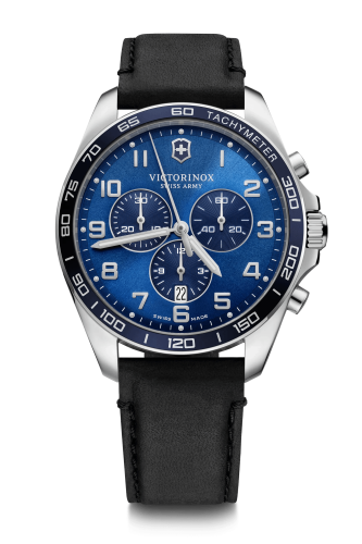 Watch - VICTORINOX FieldForce Classic Chrono 42mm Blackk Strap Blue Dial