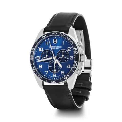 Watch - VICTORINOX FieldForce Classic Chrono 42mm Blackk Strap Blue Dial