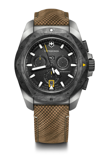 Watch - VICTORINOX I.N.O.X Chr 43mm Brn Wd & Blk Rubber Strap Black Dial