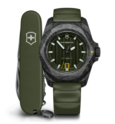 Watch - VICTORINOX I.N.O.X. Auto 41mm Green Rubber Strap Green Dial