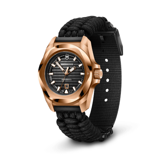 Watch - VICTORINOX I.N.O.X. Small Auto 32mm Black Para Strap Black Dial