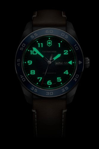 Watch - VICTORINOX Swiss Army 42mm Brown Leather Strap Blue Dial