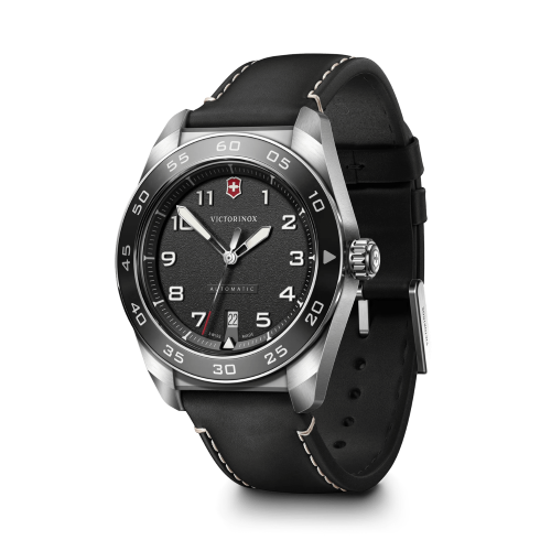 Watch - VICTORINOX Swiss Army Auto 42mm Black Leather Strap Black Dial