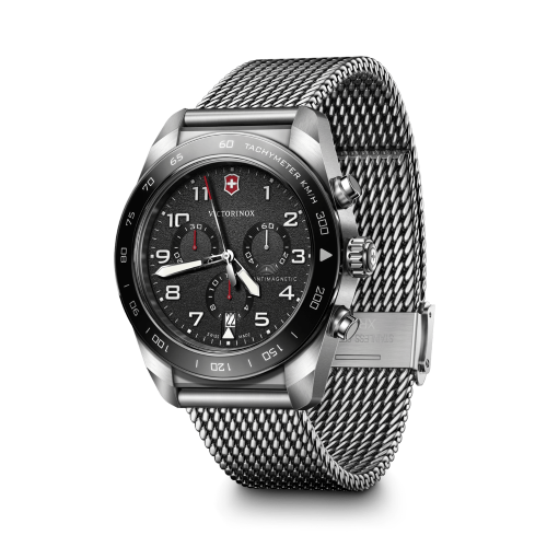 Watch - VICTORINOX Swiss Army Chrono 42mm SS Bracelet Black Dial