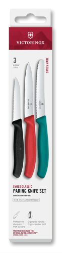 3 Piece Paring/Peeler - VICTORINOX (Green/Red/Black)