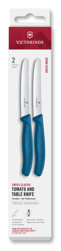 2 Piece Steak & Tomato Knife Set - VICTORINOX 11cm (Blue)