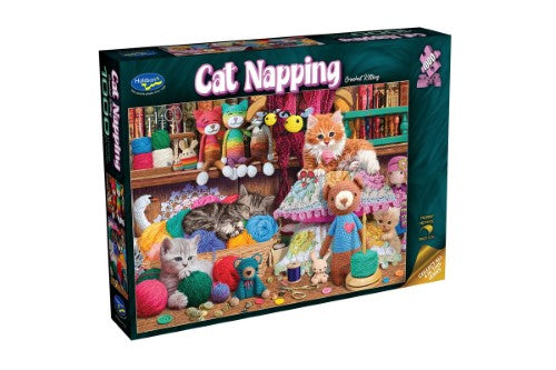 Jigsaw Puzzle - Cat Napping Crochet Kittens ( 1000 Piece)