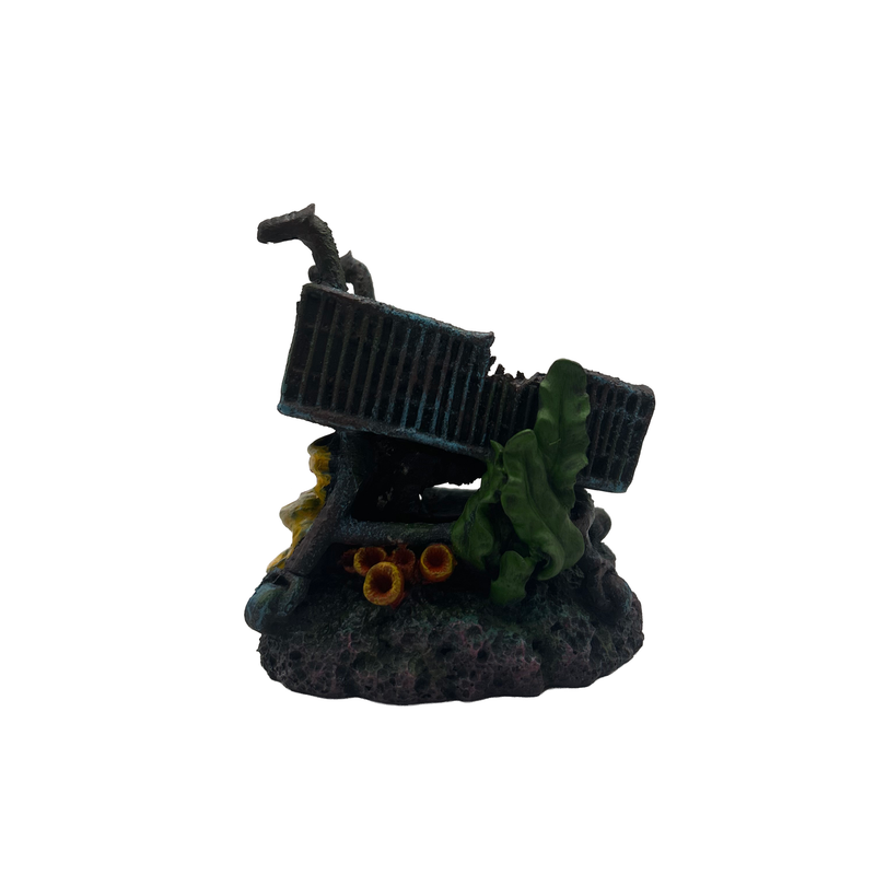 Aquatic Ornament - Sunken Shopping Trolley (10 x 8 x 10cm)