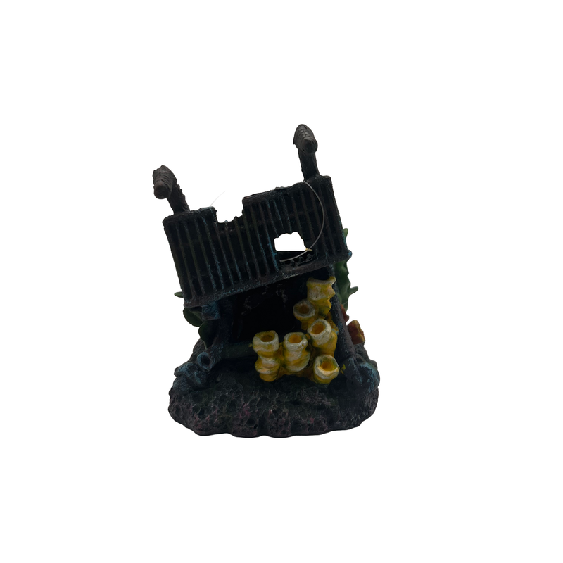 Aquatic Ornament - Sunken Shopping Trolley (10 x 8 x 10cm)