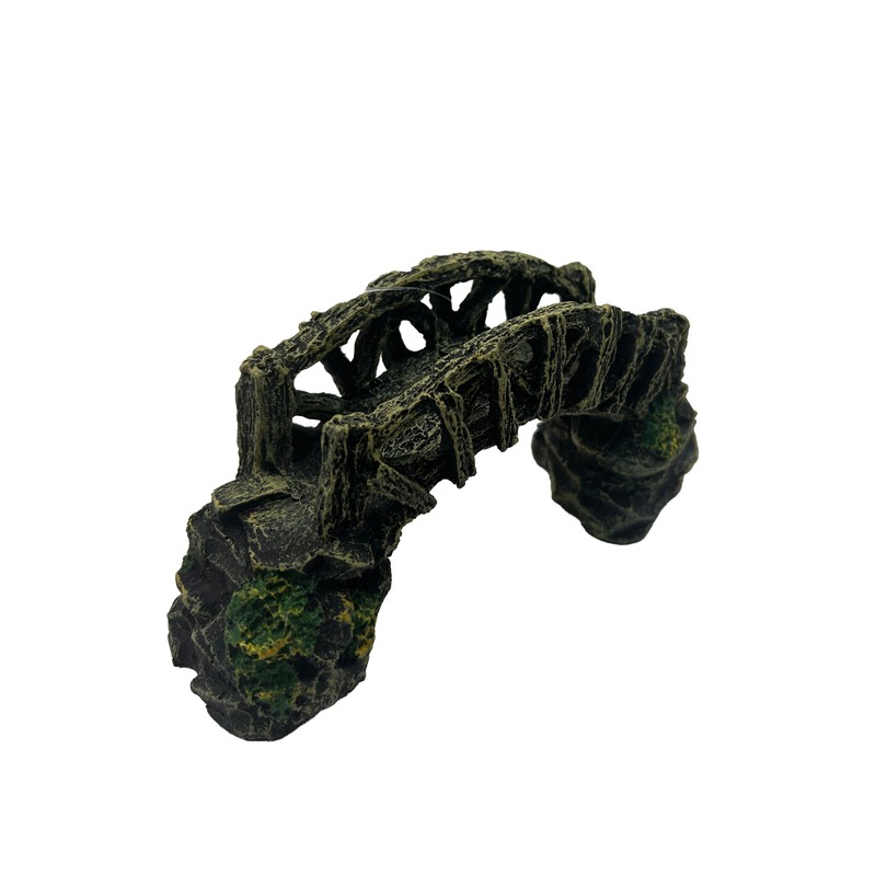 Aquatic Ornament - Wooden Arch Bridge (17 x 6 x 8cm)