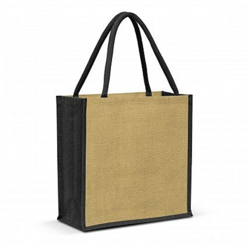 Monza Jute Tote Bag - Set of 10 (Natural/ Black)