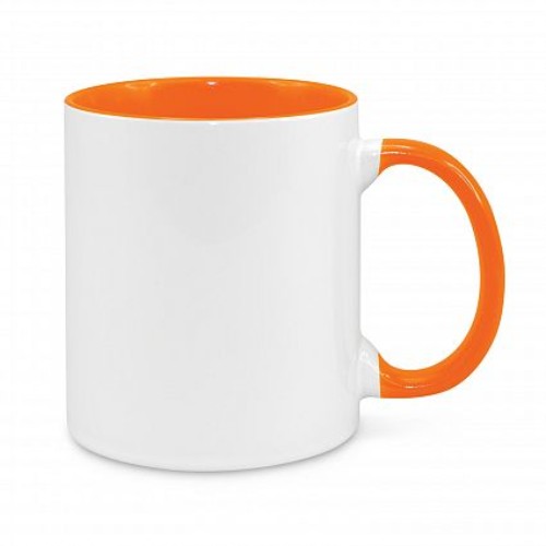 Madrid Coffee Two Tone Mug - Set of 6 (White / Orange)