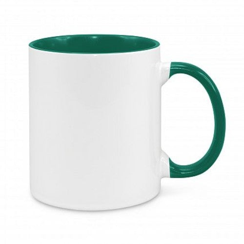 Madrid Coffee Two Tone Mug - Set of 6 (White / Dark Green)