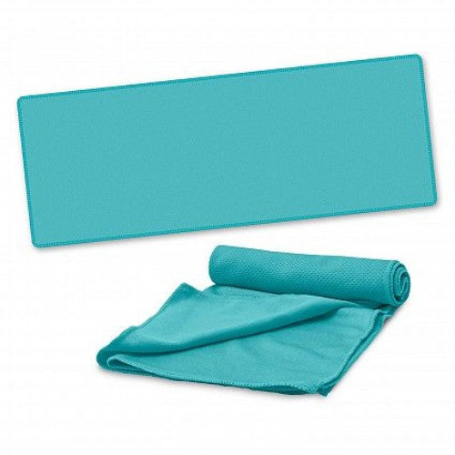 Active Cooling Sports Towel with Pouch - Set of 10 (Light Blue)