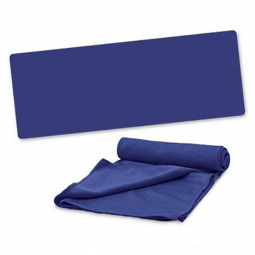 Active Cooling Sports Towel with Pouch - Set of 10 (Dark Blue)