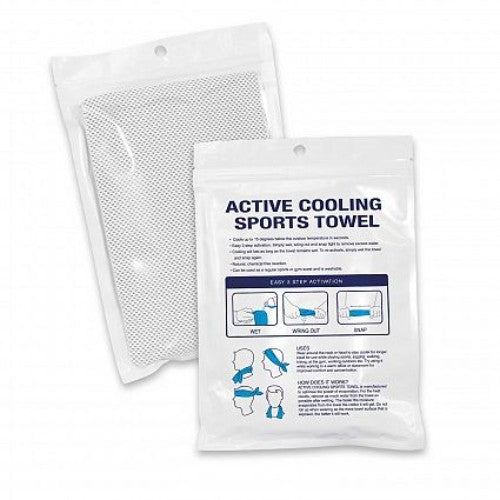 Active Cooling Sports Towel with Pouch - Set of 10 (White)