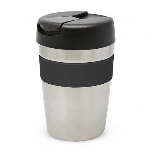 Java Vacuum Cup with Band - 340ml (Silver / Black)